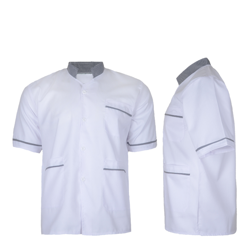 روپوش تک اشپزی سفید آستین کوتاه